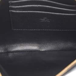 Pre Owned Valentino Black Leather VLogo Zip Pouch Clutch