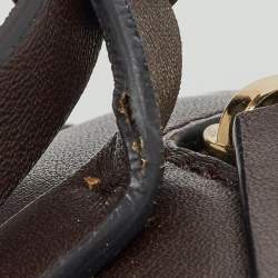 Pre Owned Valentino Dark Brown Leather Atelier 03 Rose Edition Round Shoulder Bag