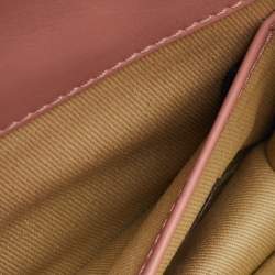 Pre Owned Valentino Peach Pink Leather Mini Rockstud Glam Lock Shoulder Bag