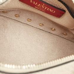 Pre Owned Valentino Beige Leather Small Rockstud Crossbody Bag