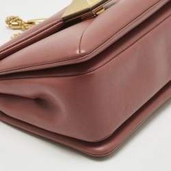 Pre Owned Valentino Chestnut Leather One Stud Chain Shoulder Bag
