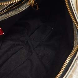 Pre Owned Valentino Garavani Metallic Gold Leather Pleated Shoulder Bag