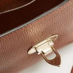 Pre Owned Valentino Brown Leather Rockstud Flap Crossbody Bag