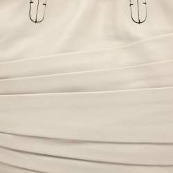 Pre Owned Valentino Cream Leather Pleated Bow Tote