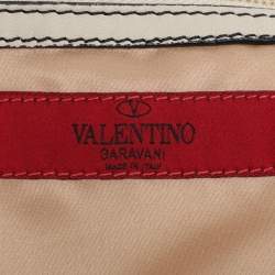 Pre Owned Valentino Cream Leather Pleated Bow Tote