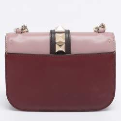 Pre Owned Valentino Multicolor Leather Rockstud Small Glam Lock Shoulder Bag