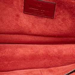 مملوكة مسبقًا حقيبة فلاب فالنتينو قفل غليم جلد أحمر كبيرة