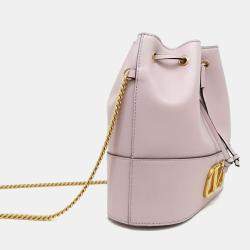 Pre Owned Valentino Purple Leather V-logo bucket bag