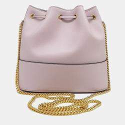 Pre Owned Valentino Purple Leather V-logo bucket bag