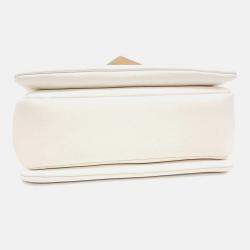 Pre Owned Valentino Cream Leather One Stud Chain Shoulder Bag