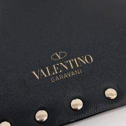 Pre Owned Valentino Black Leather Rockstud Clutch