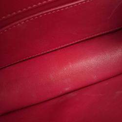 Pre Owned Valentino Red Leather V-Logo Rocco Shoulder Bag Small