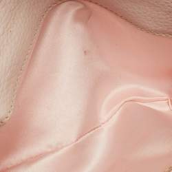 Pre Owned Valentino Light Pink Leather VLogo Flap Shoulder Bag