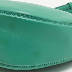 Pre Owned Valentino Green Leather Mini VLogo Moon Hobo