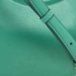 Pre Owned Valentino Green Leather Mini VLogo Moon Hobo