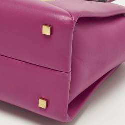 Pre Owned Valentino Fuchsia Leather Small One Stud Tote