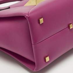 Pre Owned Valentino Fuchsia Leather Small One Stud Tote