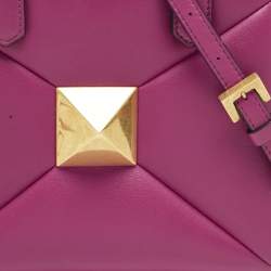 Pre Owned Valentino Fuchsia Leather Small One Stud Tote