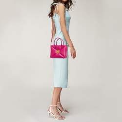 Pre Owned Valentino Fuchsia Leather Small One Stud Tote