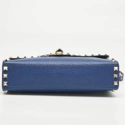 Pre Owned حقيبة كروس فاب فالن*تينو جلد زرقاء روكستد