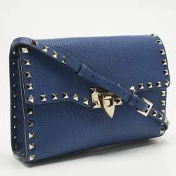 Pre Owned حقيبة كروس فاب فالن*تينو جلد زرقاء روكستد