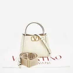 Pre Owned Valentino Off White Leather All time Tote