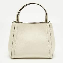 Pre Owned Valentino Off White Leather All time Tote