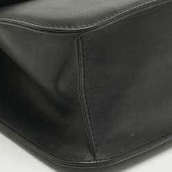 Pre Owned Valentino Black Leather Large Glam Lock Shoulder Bag