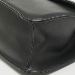 Pre Owned Valentino Black Leather Large Glam Lock Shoulder Bag