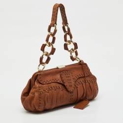 Pre Owned Valentino Garavani Brown Leather Vintage Shoulder Bag