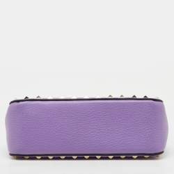 Pre Owned Valentino Purple Leather Small Rockstud Crossbody Bag