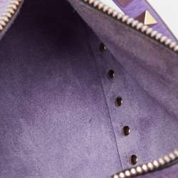Pre Owned Valentino Purple Leather Small Rockstud Crossbody Bag