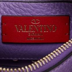 Pre Owned Valentino Purple Leather Small Rockstud Crossbody Bag