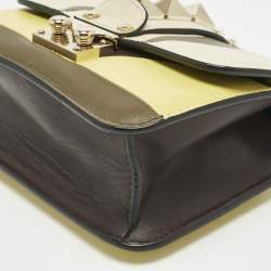 Pre Owned Valentino Multicolor Leather Mini Colorblock Rockstud Glam Lock Bag