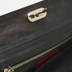 Pre Owned Valentino Black Leather Medium Rockstud Studded Trapeze Tote