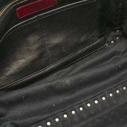 Pre Owned Valentino Black Leather Medium Rockstud Studded Trapeze Tote