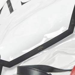 Pre Owned Valentino Black/Clear PVC and Leather Grande VLTN Plage Tote