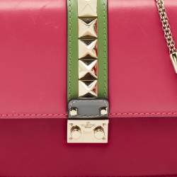 Pre Owned Valentino Multicolor Leather Medium Glam Lock Shoulder Bag