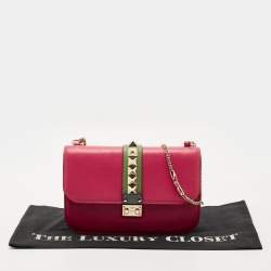 Pre Owned Valentino Multicolor Leather Medium Glam Lock Shoulder Bag