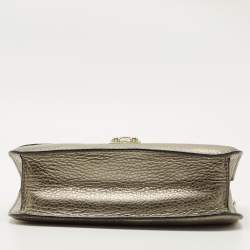 Pre Owned Valentino Metallic Leather Medium Glam Lock Shoulder Bag