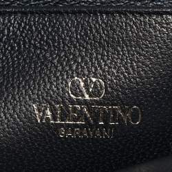 Pre Owned Valentino Black Leather The Bold VLogo Shoulder Bag
