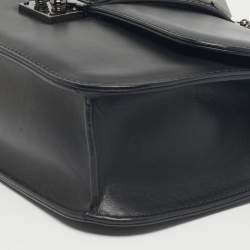 Pre Owned Valentino Black Leather Medium Noir Edition Glam Lock Shoulder Bag