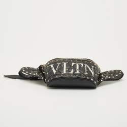 Pre Owned Valentino Black Quilted Leather Rockstud VLTN Belt Bag