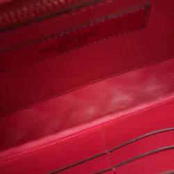 Pre Owned Valentino Red Leather Rockstud Chain Crossbody Bag