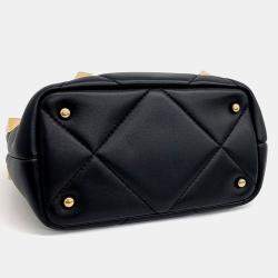 مملوكة مسبقًا Valentino Black Leather Roman Studded Tote and Shoulder Bag