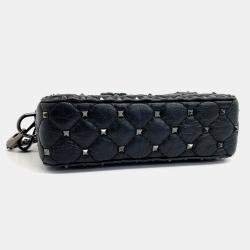 Pre Owned Valentino Black Leather Rockstud Crossbody Bag