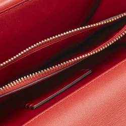 Pre Owned Valentino Red Leather VRing Chain Crossbody Bag