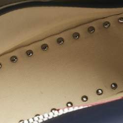 Pre Owned Valentino Navy Blue/White Leather Colorblock Halfmoon Saddle Crossbody Bag