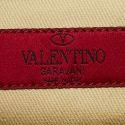 Pre Owned Valentino Dark Red Patent Leather Rockstud Shopper Tote