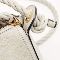 Pre Owned Valentino Grey Leather Braided and Tassel Shoulder Bag